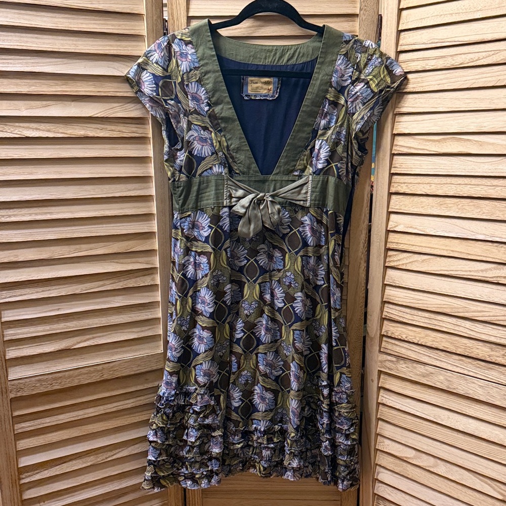 Free People Olive Floral Midi Dress